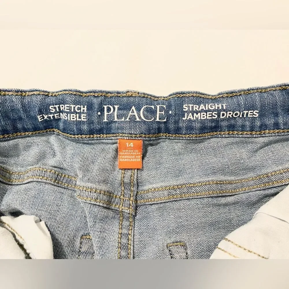 The Children’s Place adjustable waist boys jeans straight leg size 14. Lot of 2.